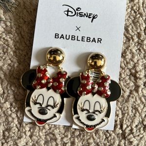 DISNEY X Baublebar Minnie Face Earrings New